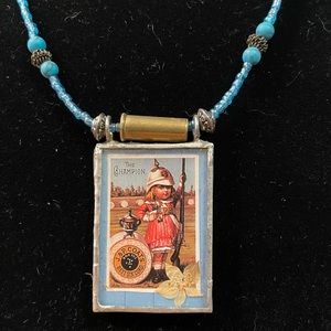 Handmade double sided necklace with bullet accent